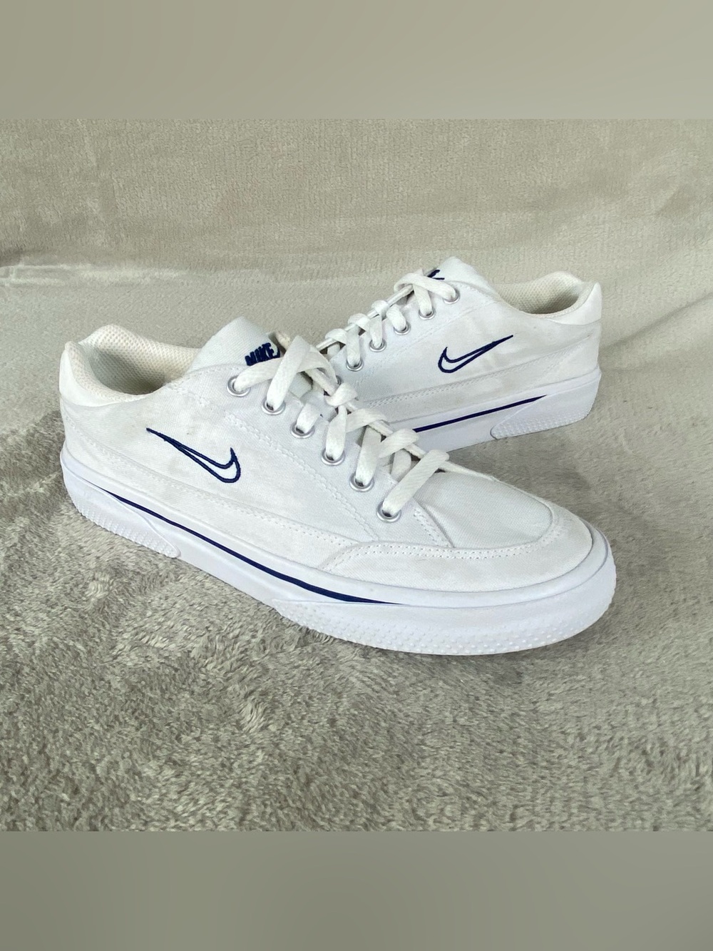 Nike Retro GTS 97 White Blue Womens Sneakers Size 6 Canvas Shoes Court NEW - Picture 3 of 12